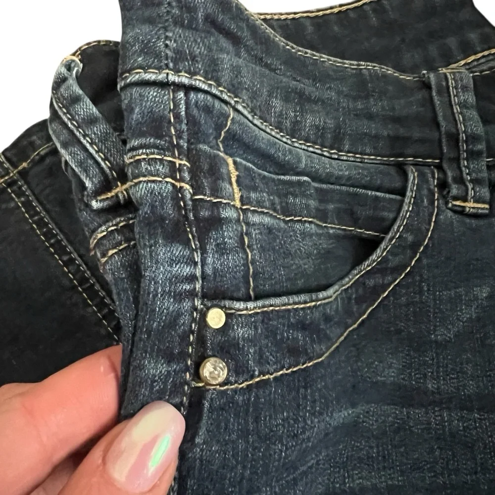 Chico's Dark Blue Straight Leg Cropped Jeans C209 - Picture 6 of 8